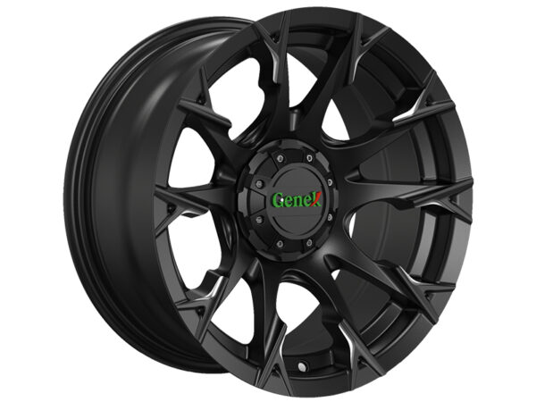 12×7 inch Genek Glide Walk Rim/Wheel with Center Cap | Black w/m features